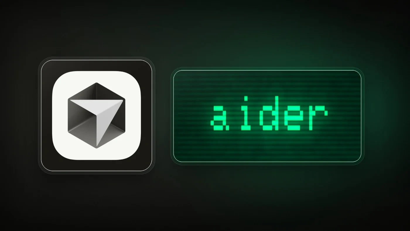 Aider terminal session alongside the Cursor AI editor, side by side