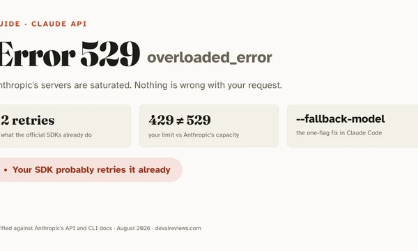 Claude API error 529: what it means and how to fix it