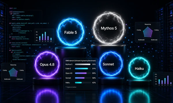 Claude models compared: Fable 5 vs Opus vs Sonnet vs Haiku