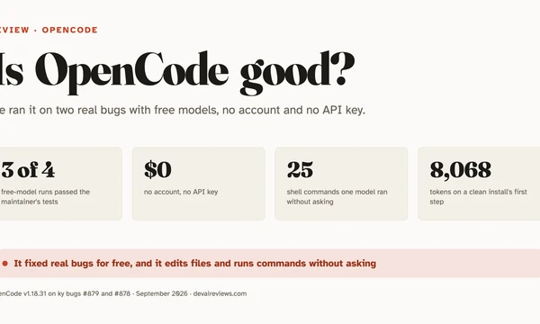 Is OpenCode good? We ran it on real bugs for $0